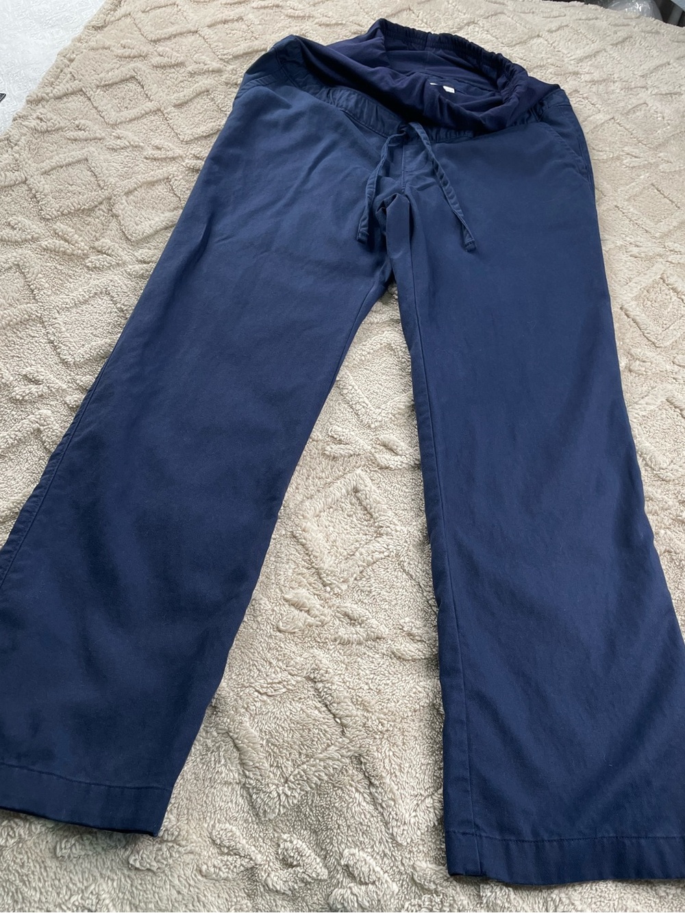 GAP Navy Blue Women's Wide-Leg Drawstring Pants~ Size Small Maternity